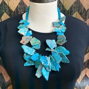 💙Statement Bright Blue Jasper Long Necklace💙